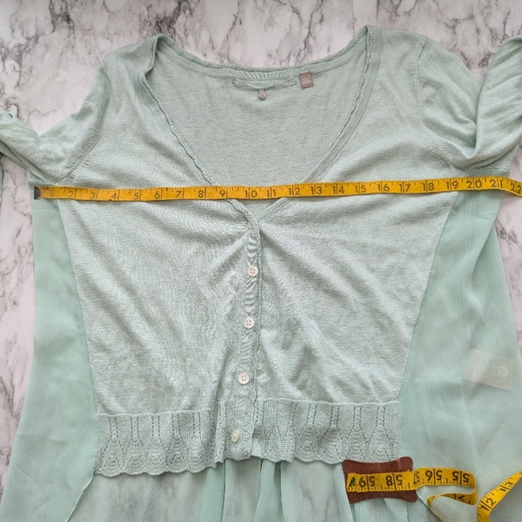Anthropologie Knitted and Knotted Mint Green Cardigan size Large - Picture 7 of 8